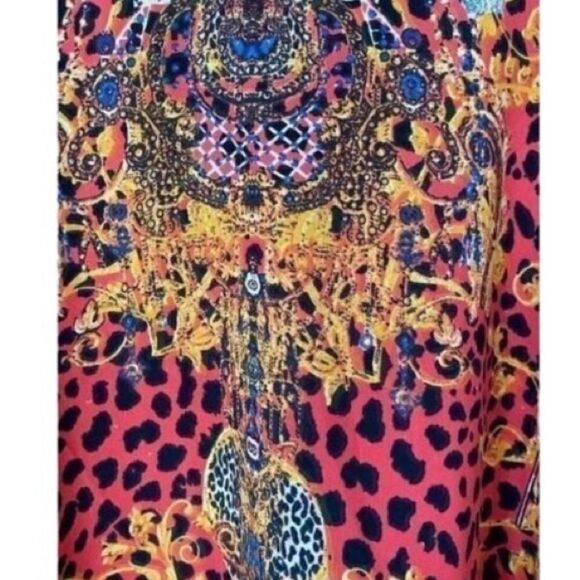 Gypsy blu animal, print/cheetah maxi caftan/swim cover-up/OSFA - Picture 6 of 7
